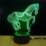 Shining Td068 Creative Gift 7 Color Changing Horse Style Touch 3D LED Night Light