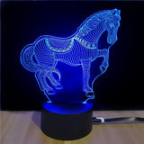 Shining Td068 Creative Gift 7 Color Changing Horse Style Touch 3D LED Night Light