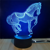 Shining Td068 Creative Gift 7 Color Changing Horse Style Touch 3D LED Night Light