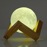 UE3D018 Rechargeable Touch Switch 3D Print Moon Lamp Decor Gift