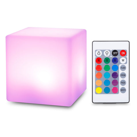 USB Rechargeable LED Cube Shape Night Light with Remote Control for Bedroom