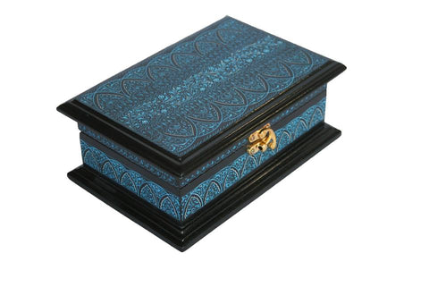 Blue Wooden Jewelry Box