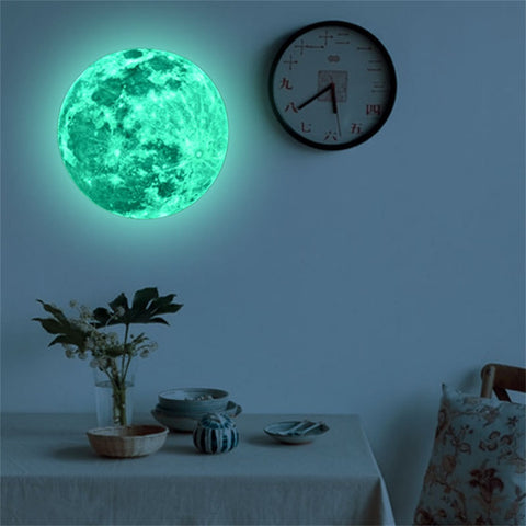 20cm 3D Large Moon Fluorescent Wall Sticker Removable Glow In The Dark Sticker stars shine in the dark glowing stickers