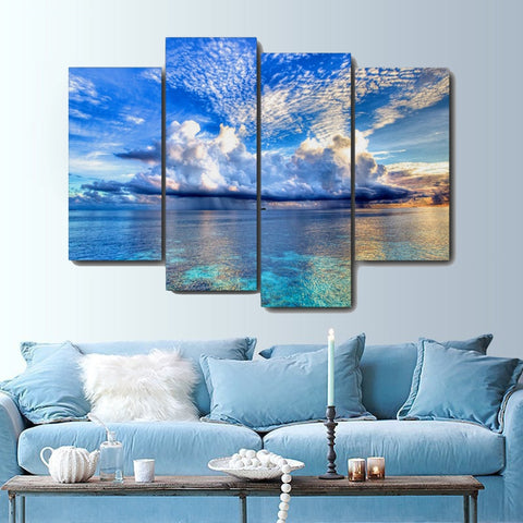 Clear Lake Blue Sky Scenery Canvas Painting Calligraphy Prints Home Decoration Wall Art Poster Pictures For Living Room Bedroom