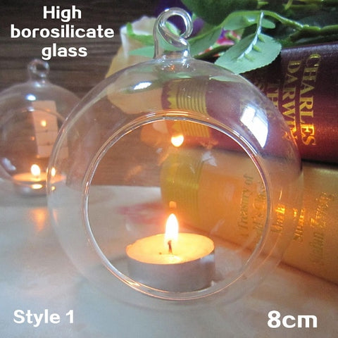 Dinner Decor Candle Holder Transparent Wedding Decoration Candlestick Hanging Vase Valentine's Day Romantic Decor