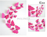 Free shipping 12pcs PVC 3d Butterfly wall decor cute Butterflies wall stickers art Decals home Decoration room wall art