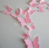 Free shipping 12pcs PVC 3d Butterfly wall decor cute Butterflies wall stickers art Decals home Decoration room wall art