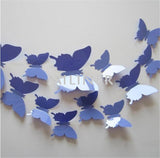 Free shipping 12pcs PVC 3d Butterfly wall decor cute Butterflies wall stickers art Decals home Decoration room wall art