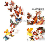 Free shipping 12pcs PVC 3d Butterfly wall decor cute Butterflies wall stickers art Decals home Decoration room wall art