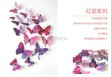 Free shipping 12pcs PVC 3d Butterfly wall decor cute Butterflies wall stickers art Decals home Decoration room wall art