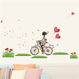 Romantic Floral Fairy Swing Wall Stickers for Kids Room Wall Decor Bedroom Living Room Children Girls Room Decal Poster Mural