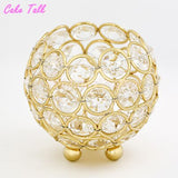 Crystal candle holders gold Cylinder 8cm tealight wedding decoration candy bar birthday candle stand home & Bar & party Decor