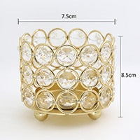 Crystal candle holders gold Cylinder 8cm tealight wedding decoration candy bar birthday candle stand home & Bar & party Decor