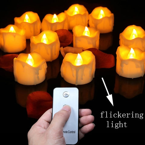 Pack of 12 Remote or not Remote New Year Candles,Battery Powered Led Tea Lights,Tealights Fake Led Candle Light Easter Candle