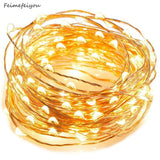 Feimefeiyou 50 100 LED Starry String battery Lights Fairy Micro LED Transparent Copper Wire for Party Christmas Wedding 5 colors