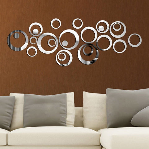 24Pcs Circles Mirror Wall Stickers Removable Decal Vinyl Art Mural Room Decoration Home Adesivo De Parede Drop Shipping