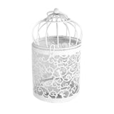 1PC White Hollow Holder Candlestick Tealight Hanging Lantern Bird Cage Vintage Wrought New