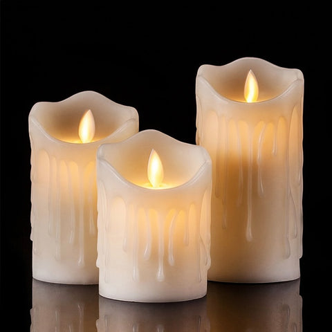 Flameless Tears shape LED Candles pillar scented bougie velas Electric wax Candle home Wedding Decoration for birthday party