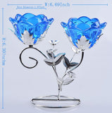 Crystal Candle Holder Crystal Double Rose Tea Light Candlestick Holder Centerpiece Wedding Decor home centerpieces