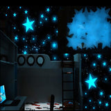 100PC Kids Bedroom Fluorescent Glow In The Dark Stars Glow Wall Stickers Stars Luminous luminous glow sticker color 8.13