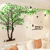 New arrival Lovers tree Acrylic crystal wall stickers DIY art wall decor stickers Living room tv sofa wall 3d decoration