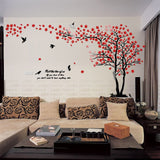 New arrival Lovers tree Acrylic crystal wall stickers DIY art wall decor stickers Living room tv sofa wall 3d decoration