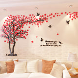 New arrival Lovers tree Acrylic crystal wall stickers DIY art wall decor stickers Living room tv sofa wall 3d decoration