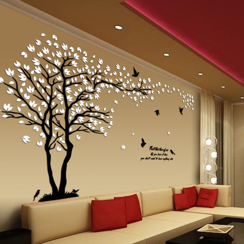 New arrival Lovers tree Acrylic crystal wall stickers DIY art wall decor stickers Living room tv sofa wall 3d decoration