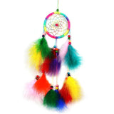 Purple Feather Crafts Dream Catcher Wind Chimes Handmade Indian Dreamcatcher Net for Wall Hanging Car Home Decor Gift