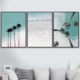 Coconut Palm Tree Pink Beach Sea Umbrella Wall Art Canvas Painting Nordic Posters And Prints Wall Pictures For Living Room Decor