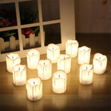 12 PCS Of LED Electric Battery Powered Tealight Candles Warm White Flameless For Christmas Holiday Wedding Decoration