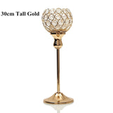 Gold Crystal Tealight Candle Holders Candlesticks Stand for Wedding Table Centerpieces Father's Day Home Decoration,6 Sizes