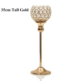 Gold Crystal Tealight Candle Holders Candlesticks Stand for Wedding Table Centerpieces Father's Day Home Decoration,6 Sizes