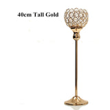 Gold Crystal Tealight Candle Holders Candlesticks Stand for Wedding Table Centerpieces Father's Day Home Decoration,6 Sizes