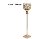 Gold Crystal Tealight Candle Holders Candlesticks Stand for Wedding Table Centerpieces Father's Day Home Decoration,6 Sizes