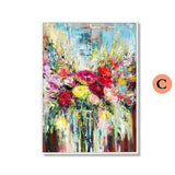 100% Hand Painted Abstract Flowers Art Oil Painting On Canvas Wall Art Wall Adornment Pictures Painting For Live Room Home Decor