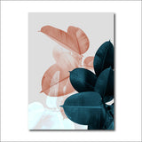 Modern Abstract Pink Flowers Green Plants Poster Print Canvas Painting Pictures Home Wall Art Decoration Can Be Customized