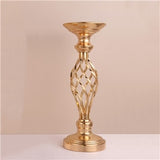 10PCS Gold Flower Vases Candle Holders Rack Stands Wedding Decoration Road Lead Table Centerpiece Pillar Party Event Candlestick