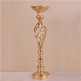 10PCS Gold Flower Vases Candle Holders Rack Stands Wedding Decoration Road Lead Table Centerpiece Pillar Party Event Candlestick