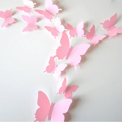 12pcs/set 3D Butterfly Wall Stickers Self-adhesive PVC Home Wall Decoration for Party Wedding Adesivo De Parede Dropshipping