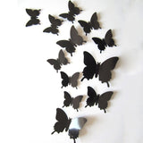 12pcs/set 3D Butterfly Wall Stickers Self-adhesive PVC Home Wall Decoration for Party Wedding Adesivo De Parede Dropshipping