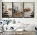 Water City Landscape Canvas Paintings Modular Pictures Wall Art Canvas for Living Room Decoration No Framed