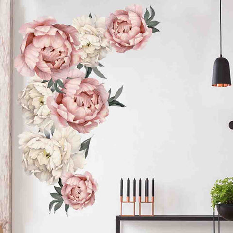 Wall stickers home decoration DIY peony rose flower wall stickers art nursery decals children's room home decoration gifts L0503